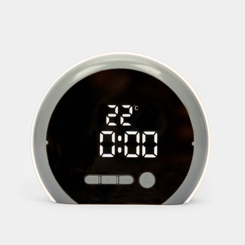 Reloj despertador de mesa color gris