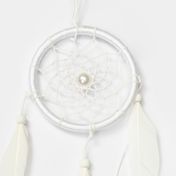 Atrapasueños blanco de 43 cm con plumas de puntas doradas