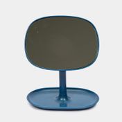 Espejo de mesa con soporte azul
