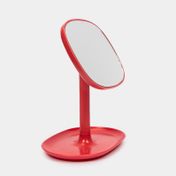 Espejo de mesa con soporte rojo