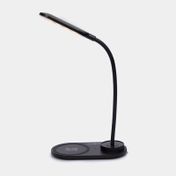 Lámpara de luz led con cargador inalámbrico de 10 W, negra