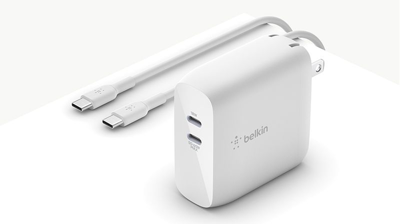 Belkin Cargador de Pared Doble USB tipo C de 65 W, cable USB-C a