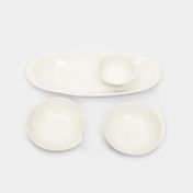 Set para salsas de 4 piezas, blanco