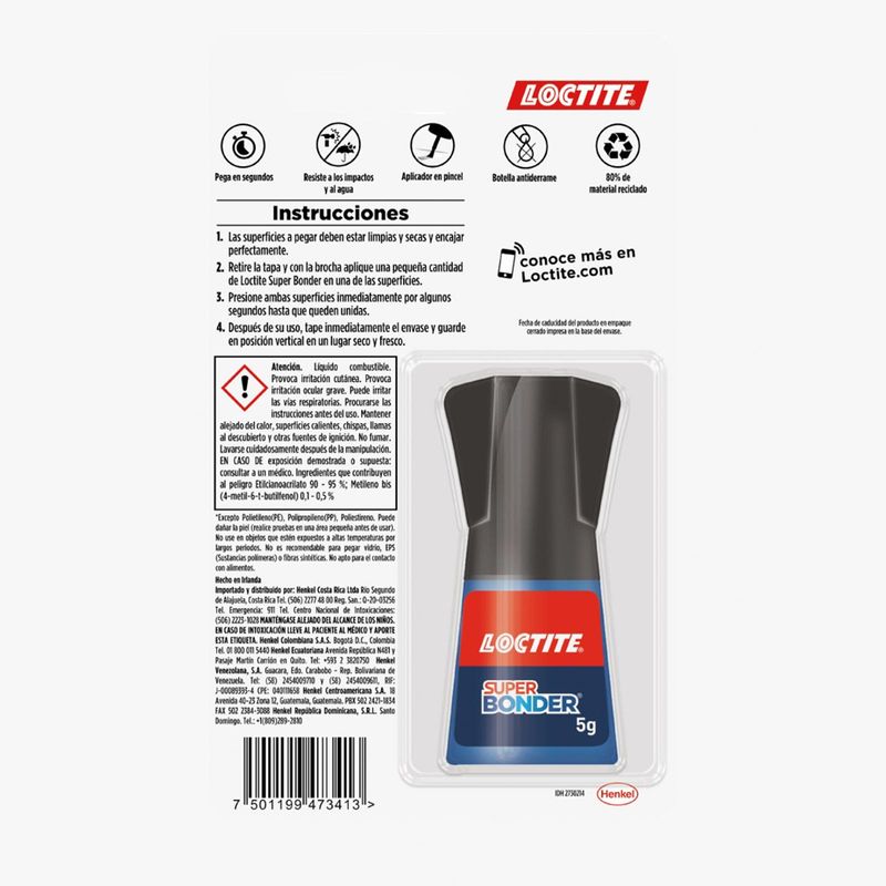 Pegante Super Bonder 5 Gramos Con Pincel LOCTITE