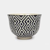 Bowl en cerámica de 700 ml, diseño rombos azules
