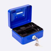 Caja menor con llave, azul, 12.5 x 9.5 x 6 cm