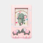 Portarretrato rosado, diseño elefantes