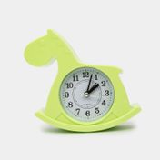 Reloj de mesa verde con despertador, diseño caballo
