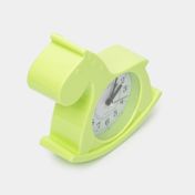Reloj de mesa verde con despertador, diseño caballo