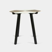 Mesa auxiliar metálica octagonal, blanca/negra
