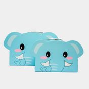 Maletín organizador infantil - elefante azul x 2 piezas