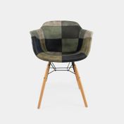 Silla fija Auckland azul con parches
