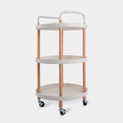 Organizador redondo de 3 niveles con ruedas, blanco