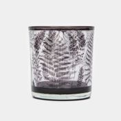 Portavela de vidrio diseño ramas negras