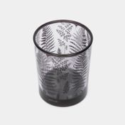 Portavela de vidrio diseño ramas negras