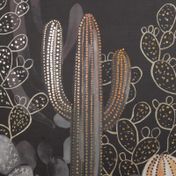Cuadro canvas diseño cactus con lentejuelas doradas
