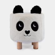 Butaco infantil blanco con negro, diseño oso panda