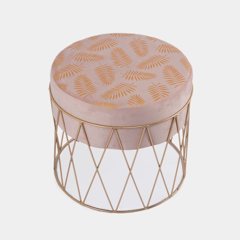 butaco-rosado-con-base-metalica-diseno-hojas-doradas-2-7701016261708