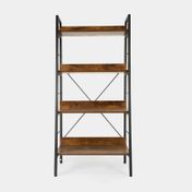 Estante organizador de metal y madera MDF de 4 niveles