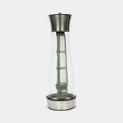 Jarra de vidrio de 1000 ml con infusor, base y tapa de acero