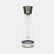 Jarra de vidrio de 1000 ml con infusor, base y tapa de acero