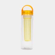 Botella plástica de 600 ml con infusor, transparente con amarillo