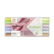 Marcadores para caligrafía doble punta pastel x 6 unidades
