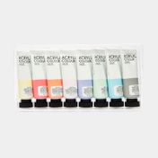Acrílico de 22 ml x 8 unidades, colores pastel