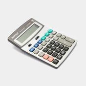 Calculadora de mesa de 14 dígitos, plateado con gris