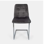 Silla fija de terciopelo, gris