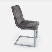 Silla fija de terciopelo, gris