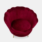 Silla tipo sofá de terciopelo, vinotinto