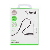 Cable Belkin para audio, plano, 3.5mm 0.9M, negro
