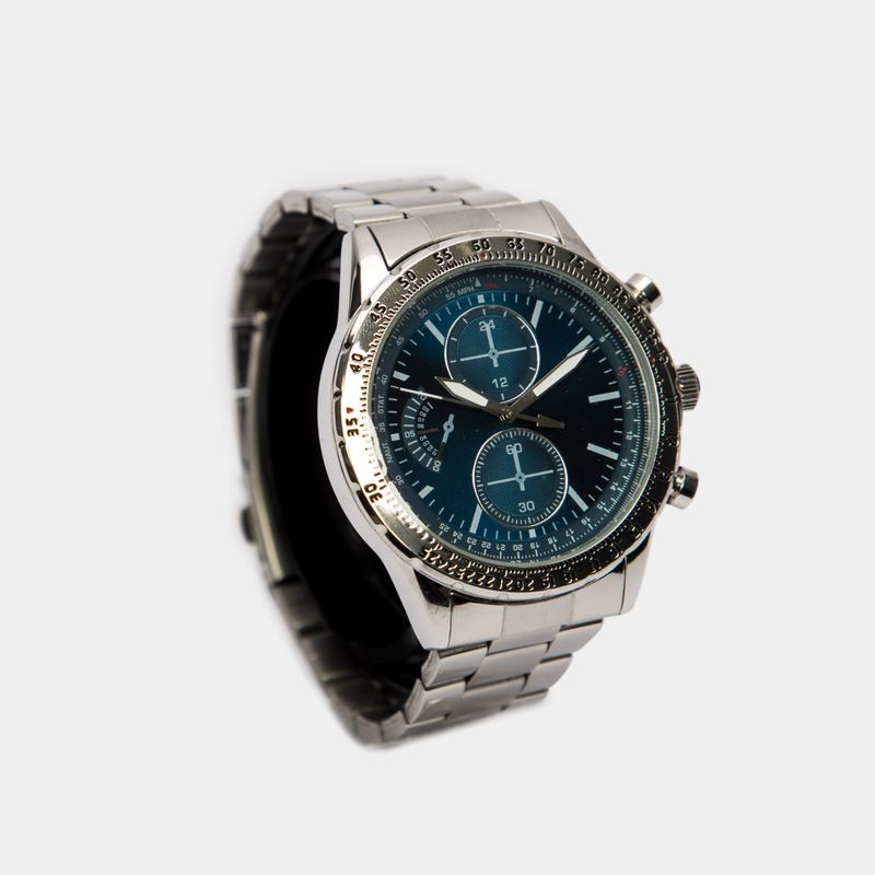 reloj-analogo-pulso-metalico-plateado-tablero-azul-2-7701016300469