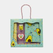 Diario infantil con estuche y accesorios, diseño aguacate deportista