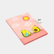 Diario infantil rosado, diseño aguacates