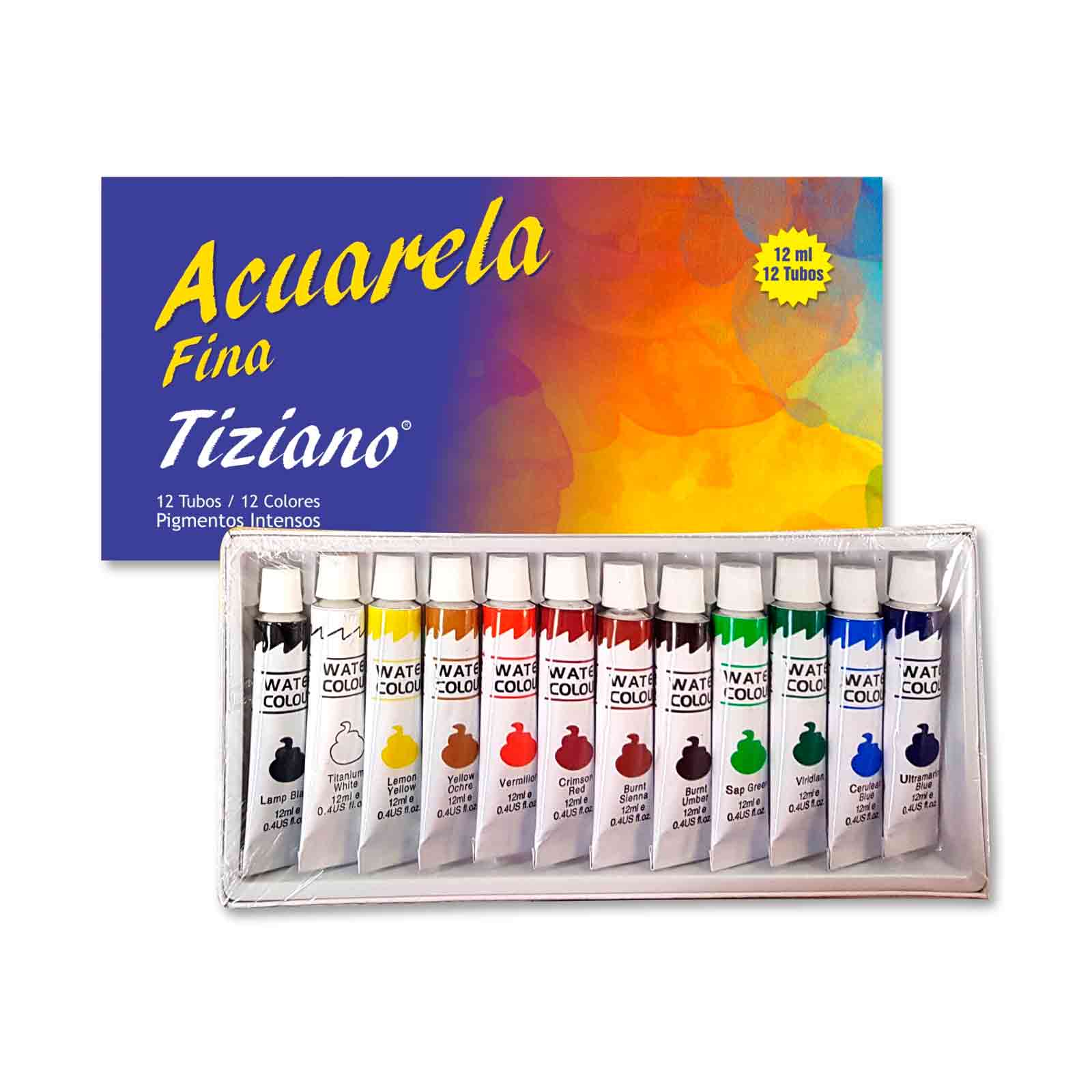 Set de Acuarelas 12 colores 12ml