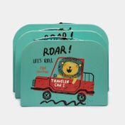 Set organizador multiusos x 3 unidades, diseño león en carro