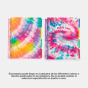 Cuaderno cuadriculado Senfort A5 4 materias de 120 hojas, diseño tie dye (surtido)