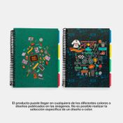 Cuaderno cuadriculado Senfort A5 4 materias de 120 hojas, diseño high school (surtido)