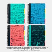 Cuaderno A5 cuadriculado de 100 hojas 4 materias, diseño ciencia (surtido)