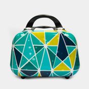 Neceser con cremallera, diseño triángulos multicolores