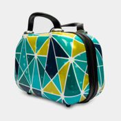 Neceser con cremallera, diseño triángulos multicolores
