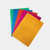 Cartulina purpurina A4 de 330 g x 5 hojas, colores intensos