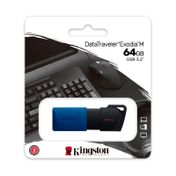 Memoria USB Kingston de 64 GB DataTraveler Exodia, azul con negro