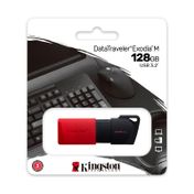 Memoria USB Kingston de 128 GB DataTraveler Exodia, negra con rojo