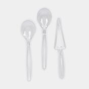 Set de cubiertos transparentes para servir x 3 piezas