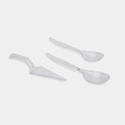 Set de cubiertos transparentes para servir x 3 piezas