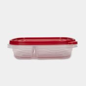Set de recipiente con tapa roja de 2 compartimentos para alimentos x 2 unidades