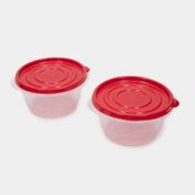 Set de recipiente con tapa roja para alimentos x 2 unidades